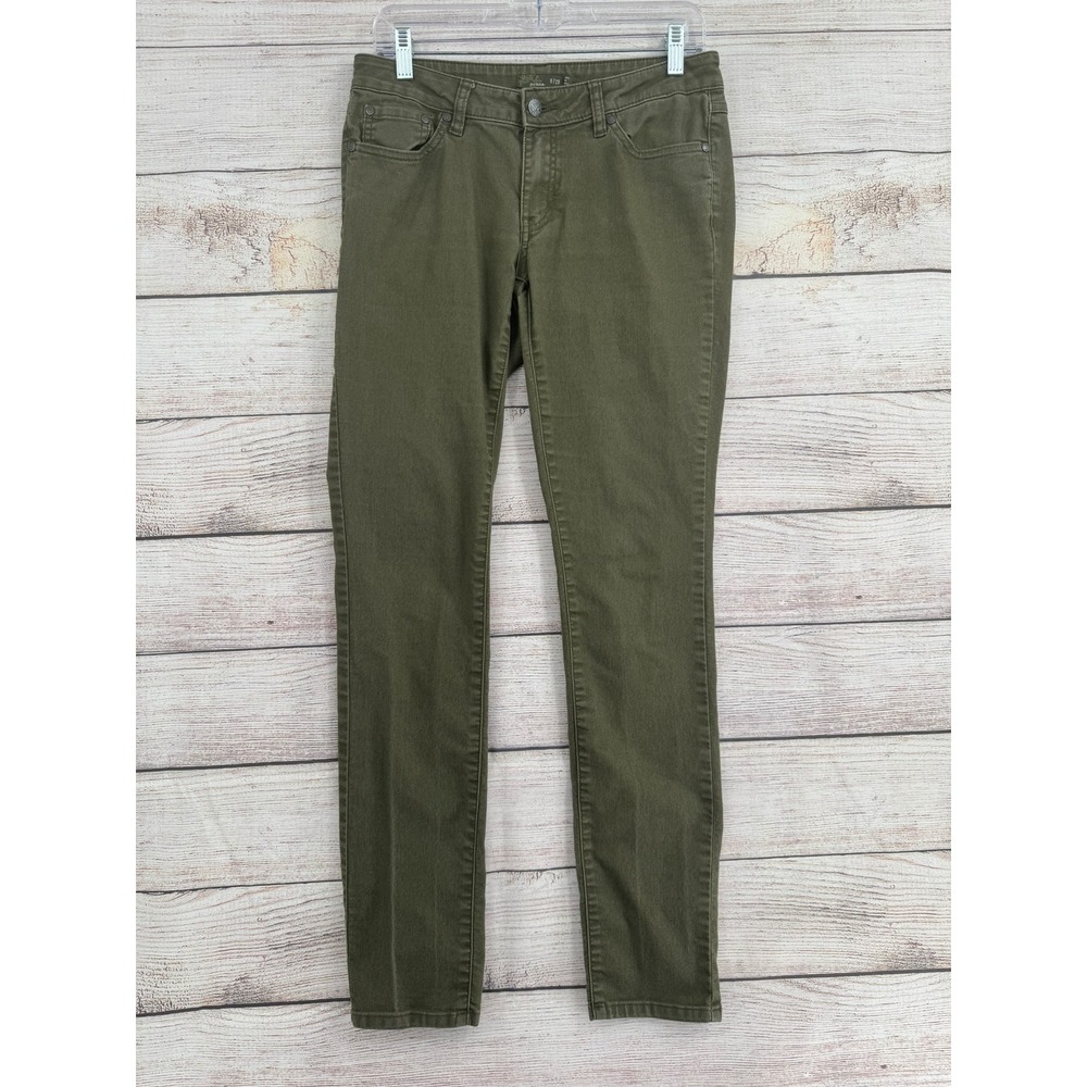 prAna Kara Jeans Women 8/29 Green Slim Leg Organic Cotton Stretch W4KARA115